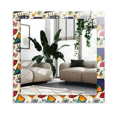 Miroir décoratif rectangulaire Yeux bouches formes
