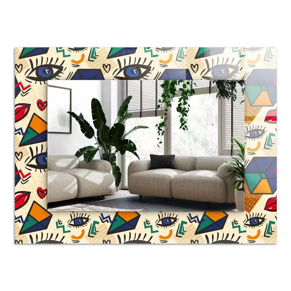 Miroir décoratif rectangulaire Yeux bouches formes