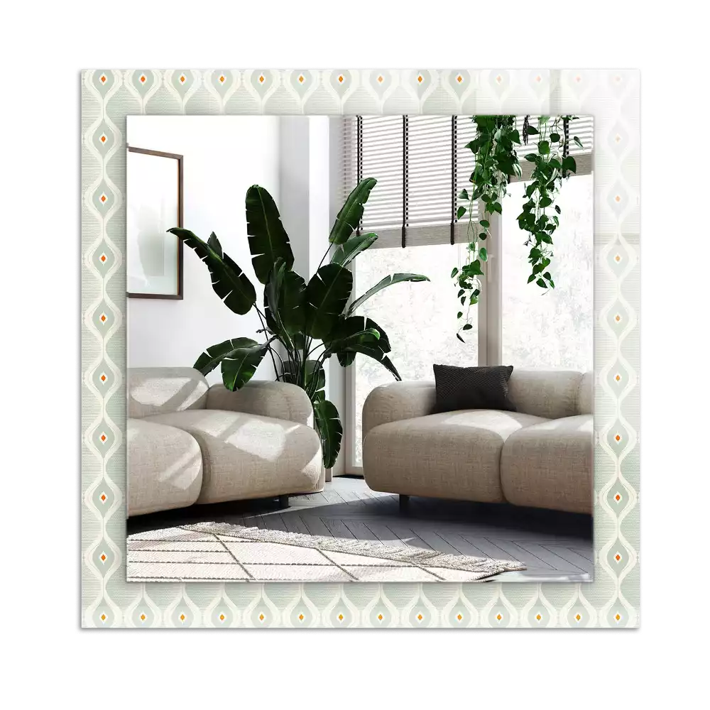 Miroir avec imprimé rectangulaire Motif géométrique vert