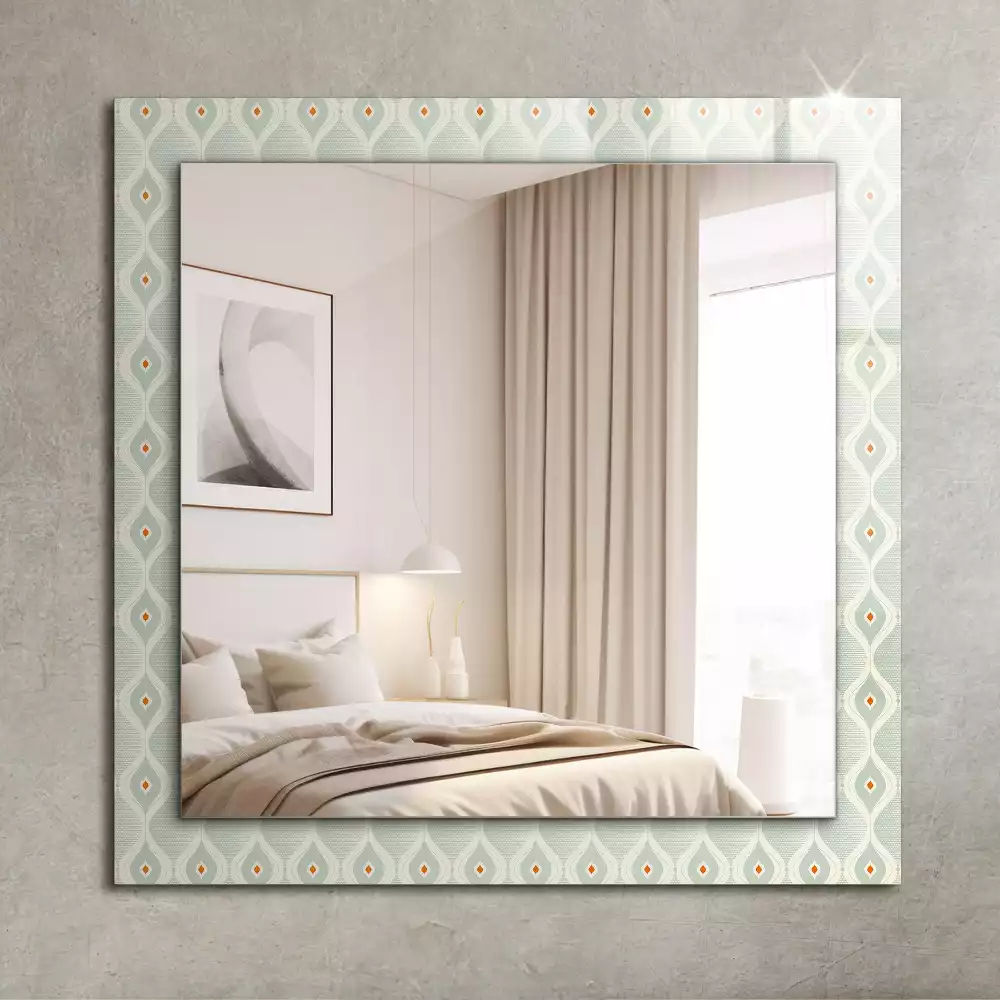 Miroir avec imprimé rectangulaire Motif géométrique vert