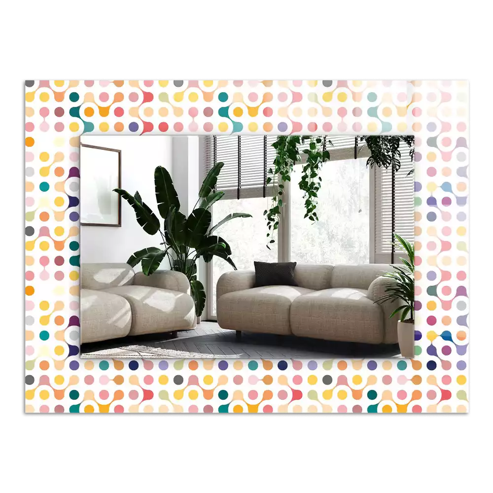 Miroir avec imprimé décoratif rectangulaire Motif géométrique coloré
