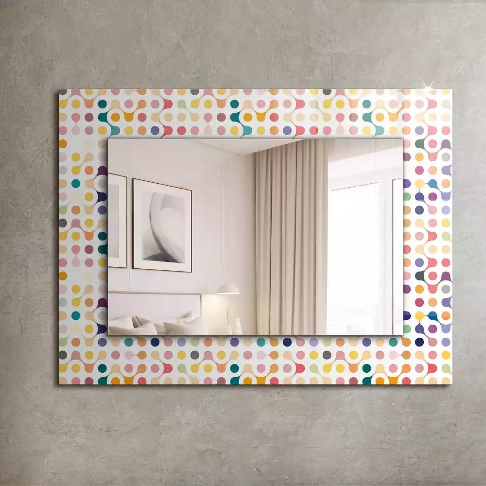 Miroir avec imprimé décoratif rectangulaire Motif géométrique coloré