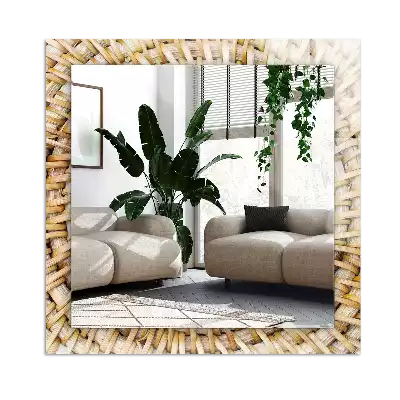 Miroir avec imprimé rectangulaire Tressage d’osier