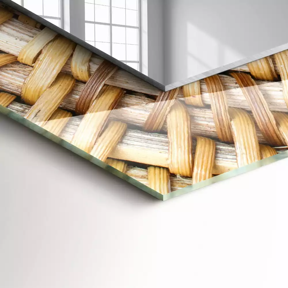 Miroir avec imprimé rectangulaire Tressage d’osier