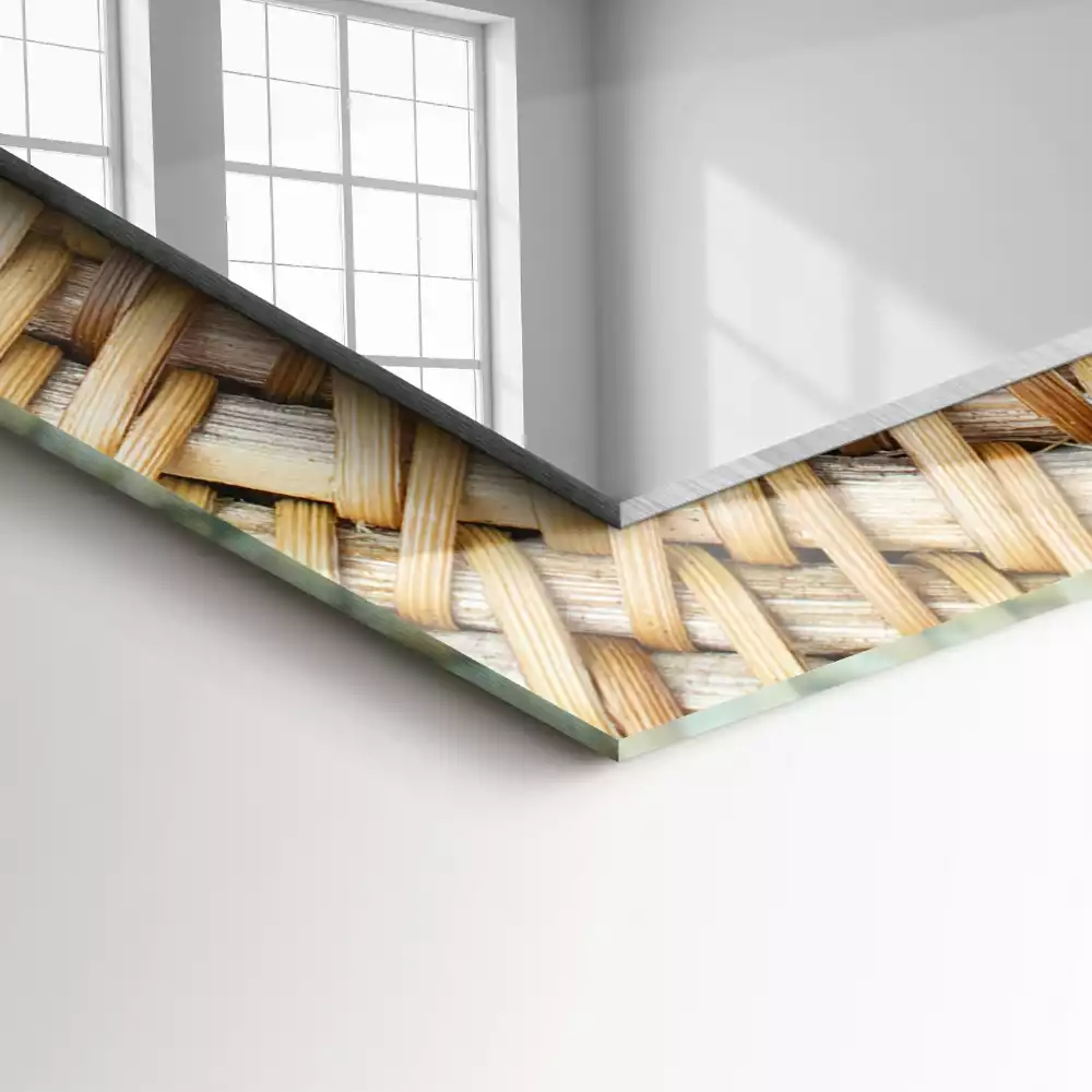 Miroir avec imprimé rectangulaire Tressage d’osier