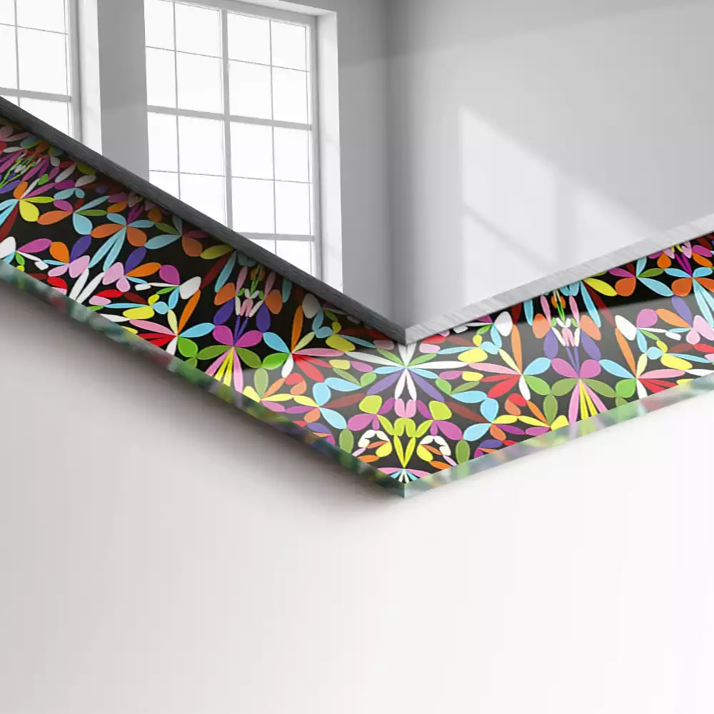 Miroir décoratif rectangulaire Motif mandala coloré