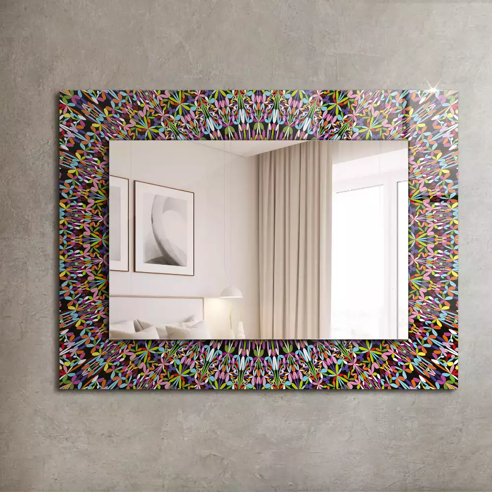 Miroir décoratif rectangulaire Motif mandala coloré