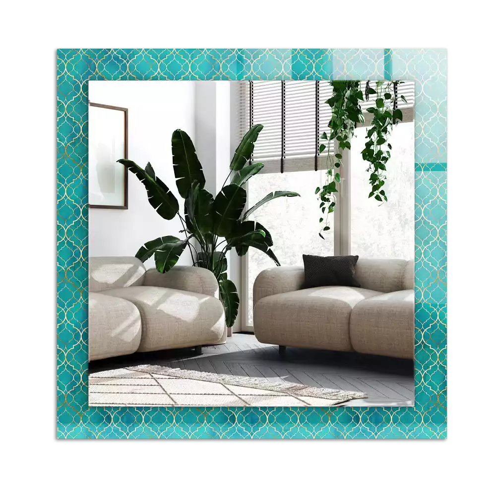Miroir décoratif rectangulaire Motif géométrique vert