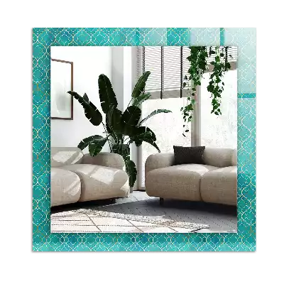 Miroir décoratif rectangulaire Motif géométrique vert