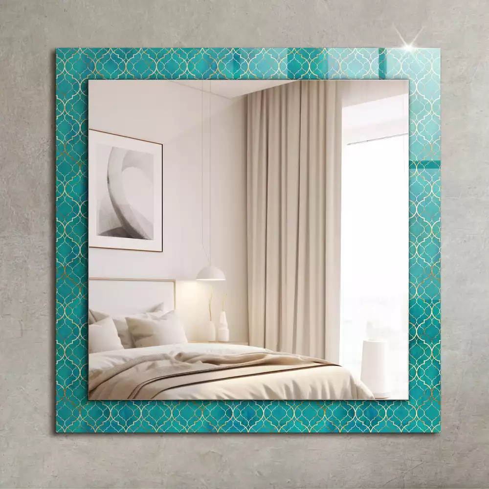 Miroir décoratif rectangulaire Motif géométrique vert