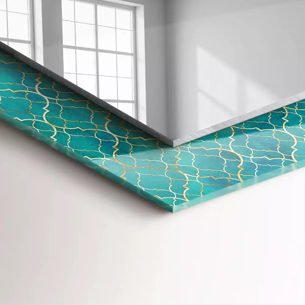 Miroir décoratif rectangulaire Motif géométrique vert