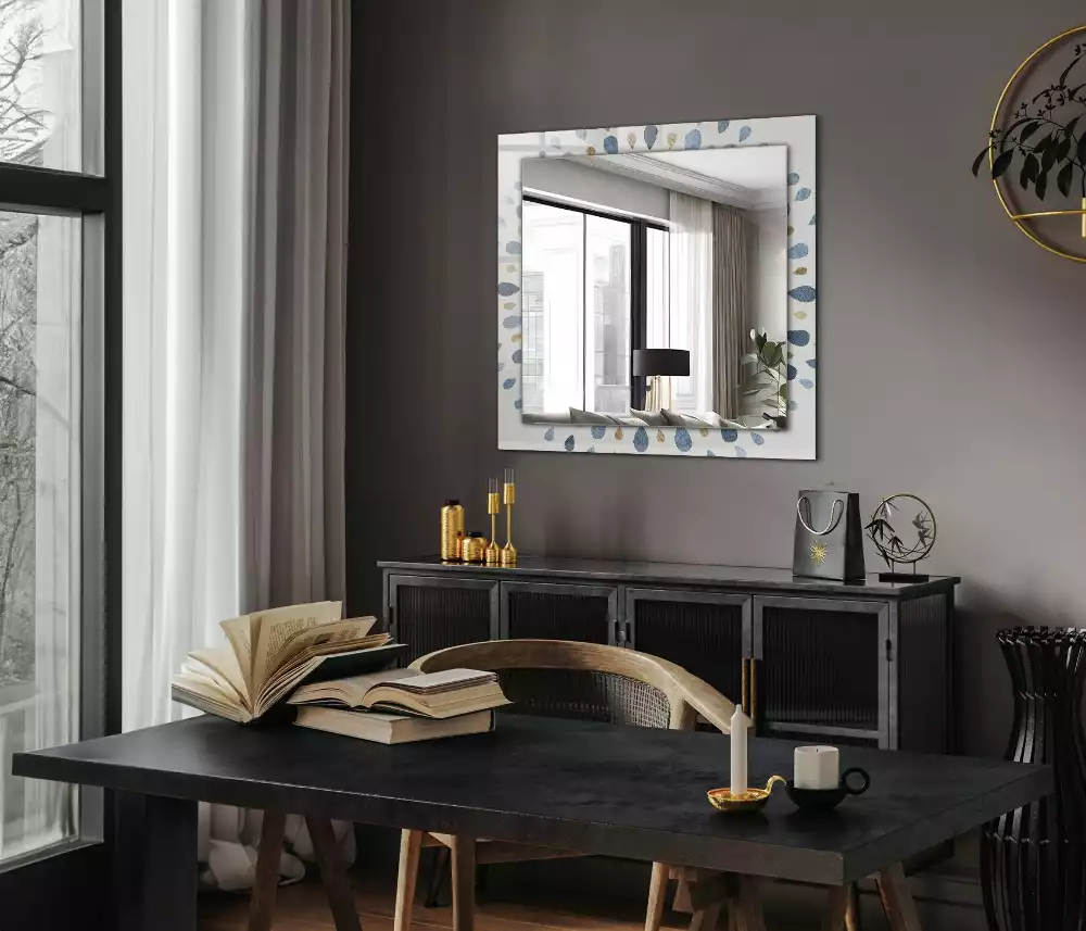 Miroir avec imprimé rectangulaire Motif mandala abstrait