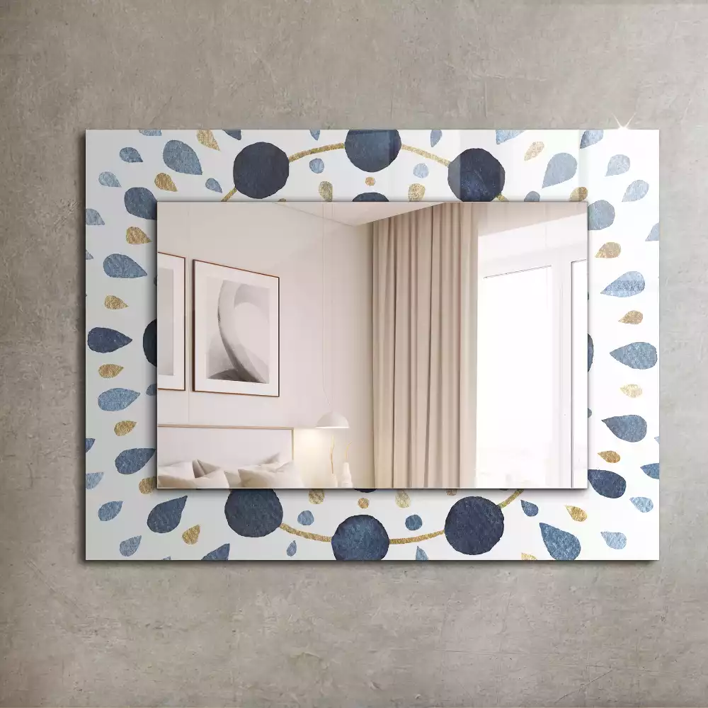 Miroir avec imprimé rectangulaire Motif mandala abstrait