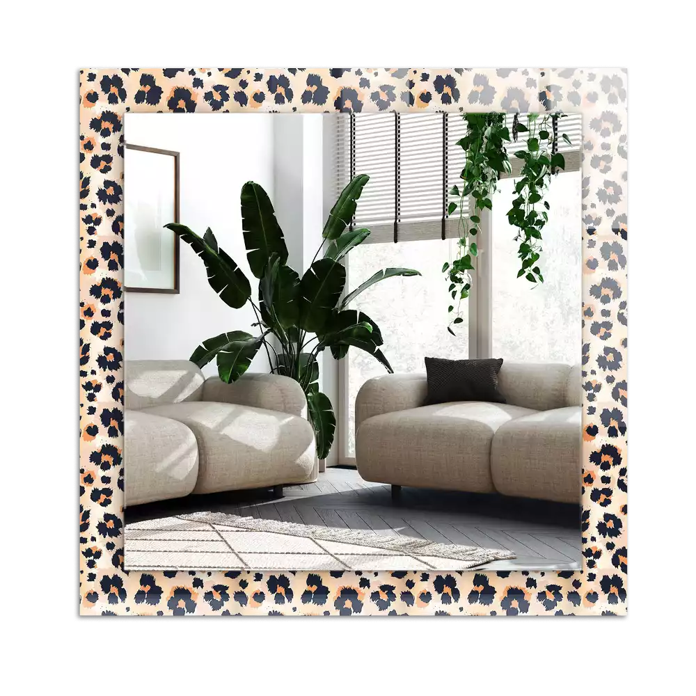 Miroir avec imprimé décoratif rectangulaire Motif léopard