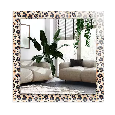 Miroir avec imprimé décoratif rectangulaire Motif léopard
