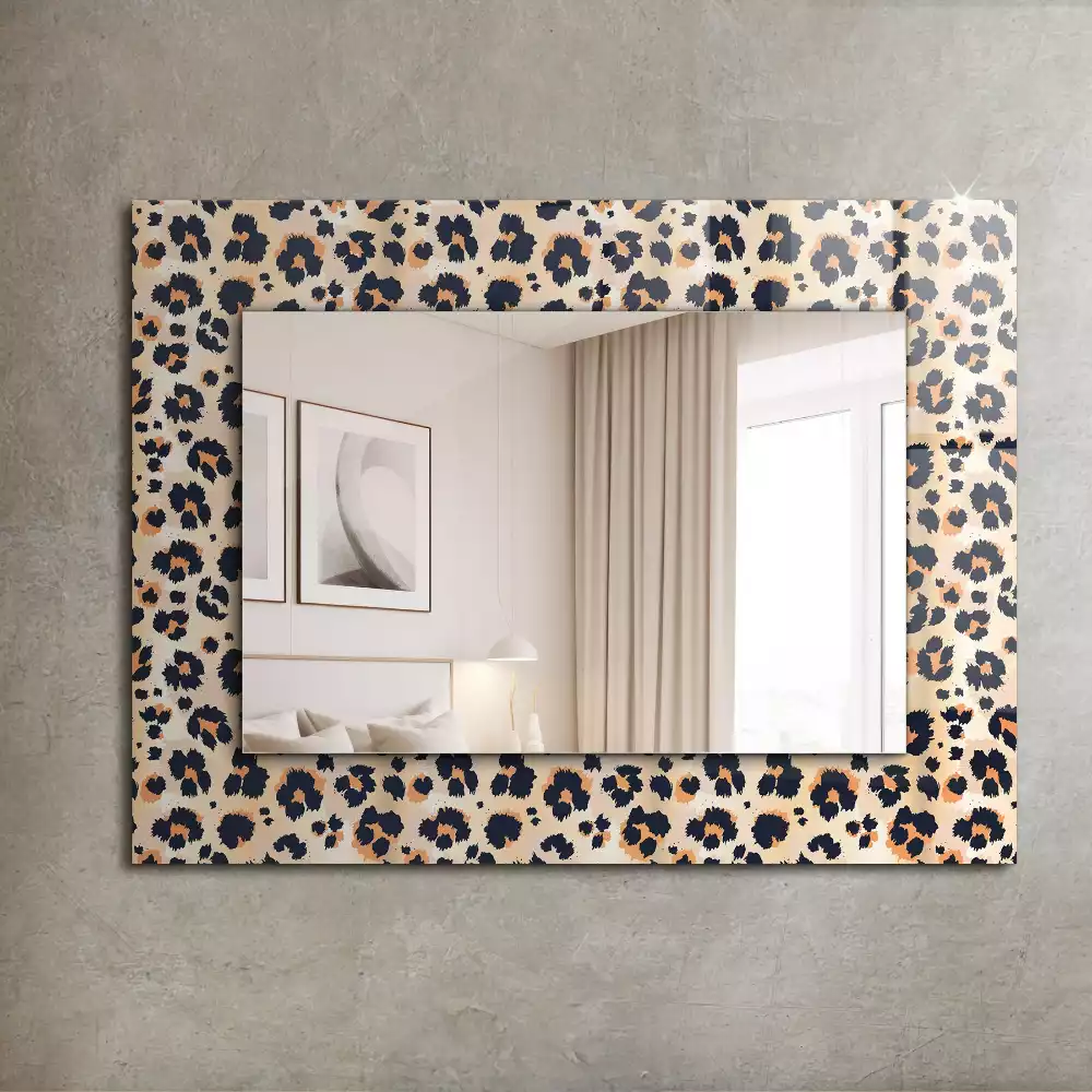 Miroir avec imprimé décoratif rectangulaire Motif léopard