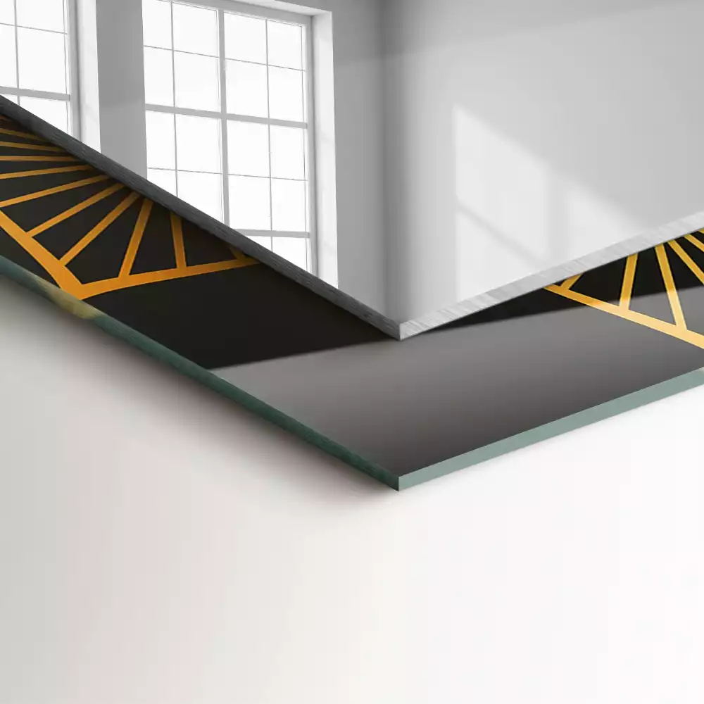 Miroir avec imprimé décoratif rectangulaire Motif mandala