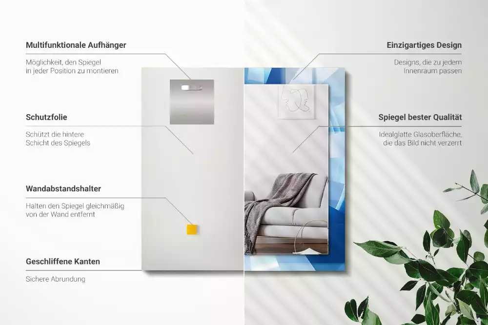 Miroir avec imprimé décoratif rectangulaire Tunnel abstrait