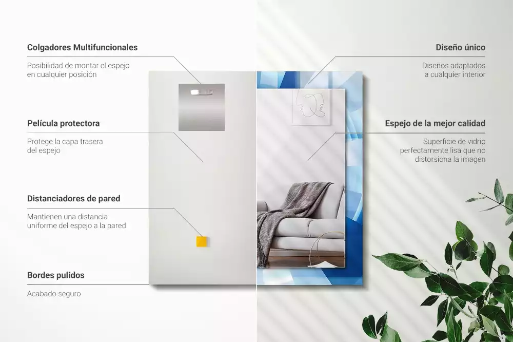 Miroir avec imprimé décoratif rectangulaire Tunnel abstrait