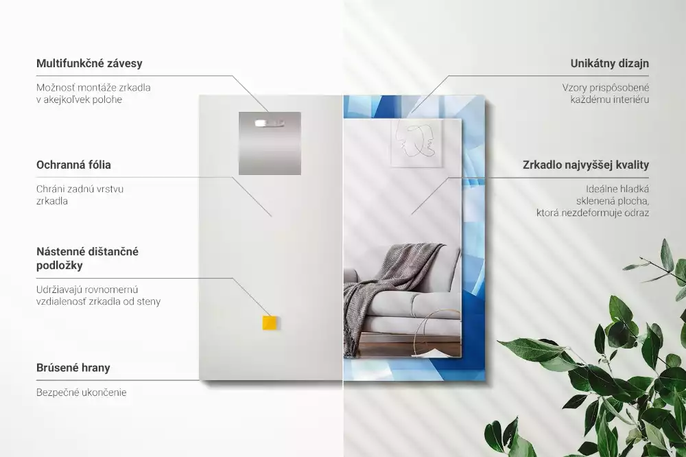 Miroir avec imprimé décoratif rectangulaire Tunnel abstrait