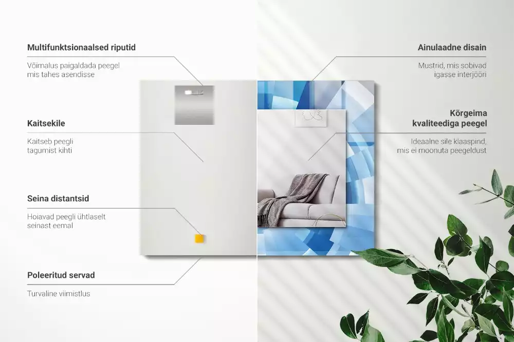 Miroir avec imprimé décoratif rectangulaire Tunnel abstrait