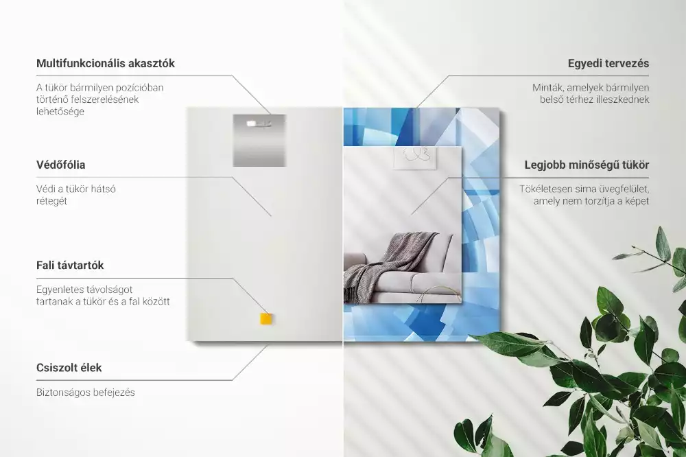 Miroir avec imprimé décoratif rectangulaire Tunnel abstrait