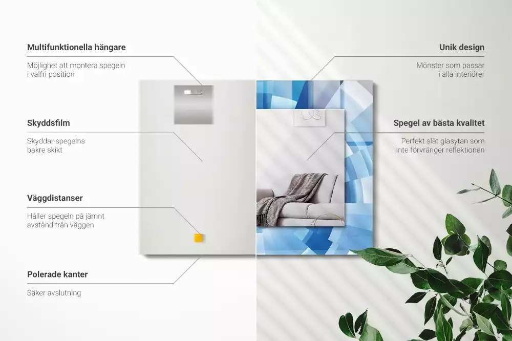 Miroir avec imprimé décoratif rectangulaire Tunnel abstrait