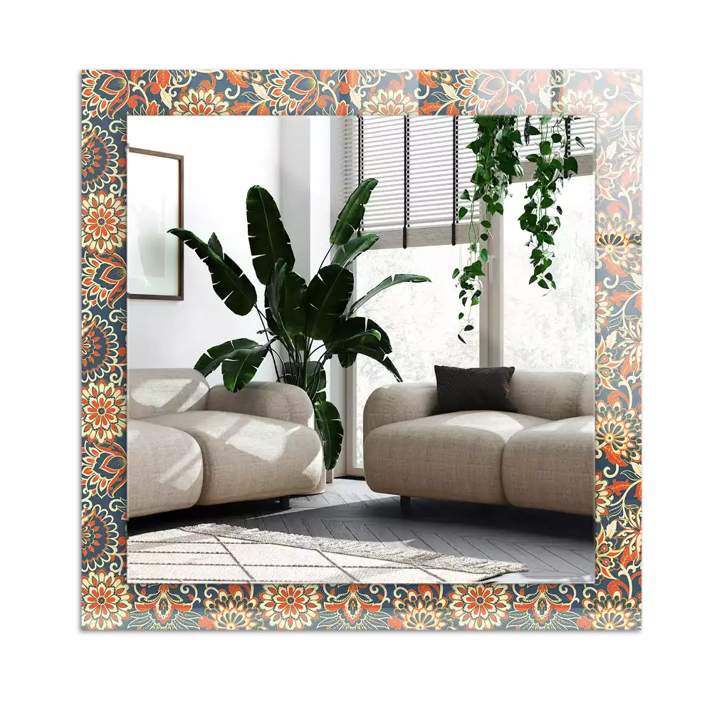 Miroir décoratif rectangulaire Motif floral tapisserie
