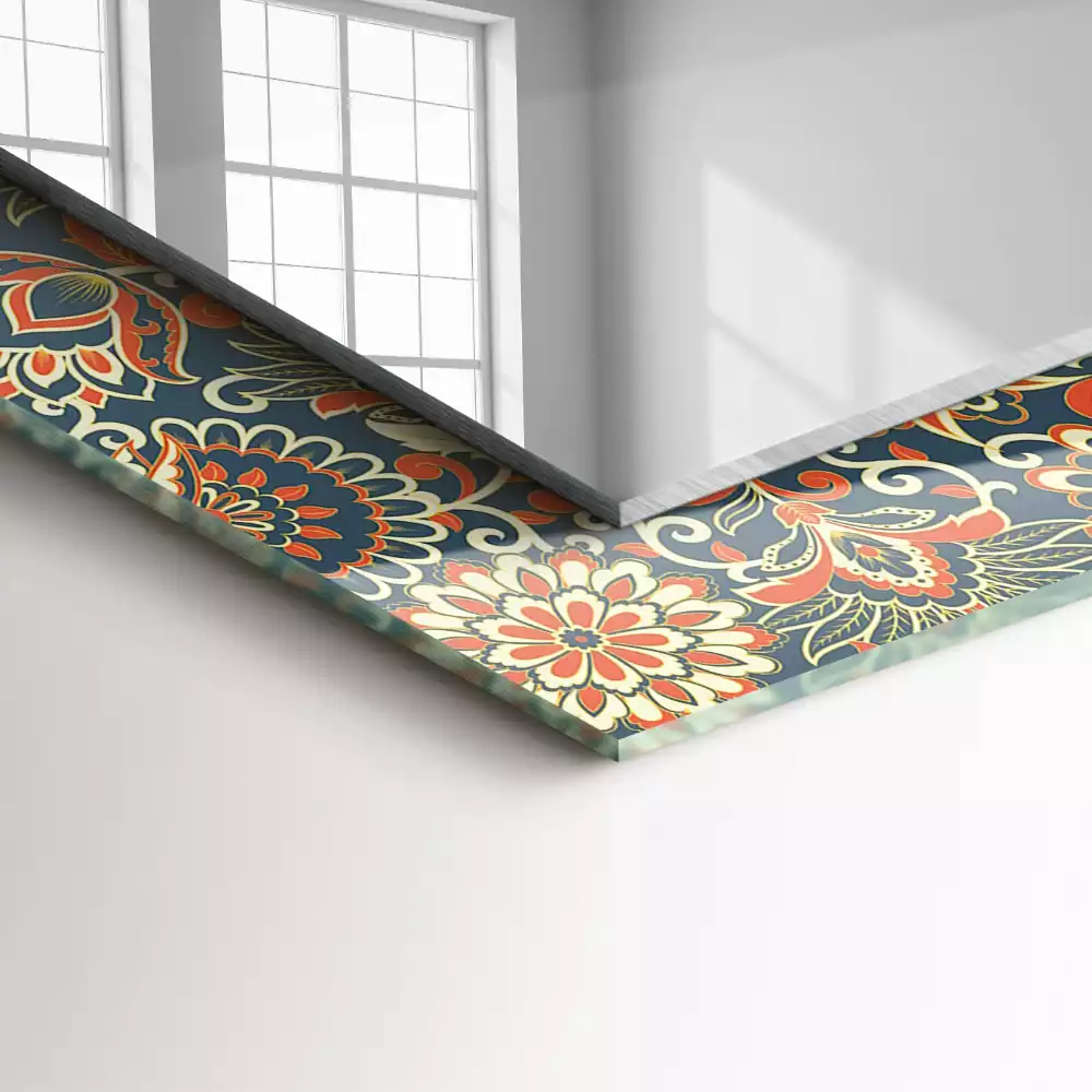 Miroir décoratif rectangulaire Motif floral tapisserie