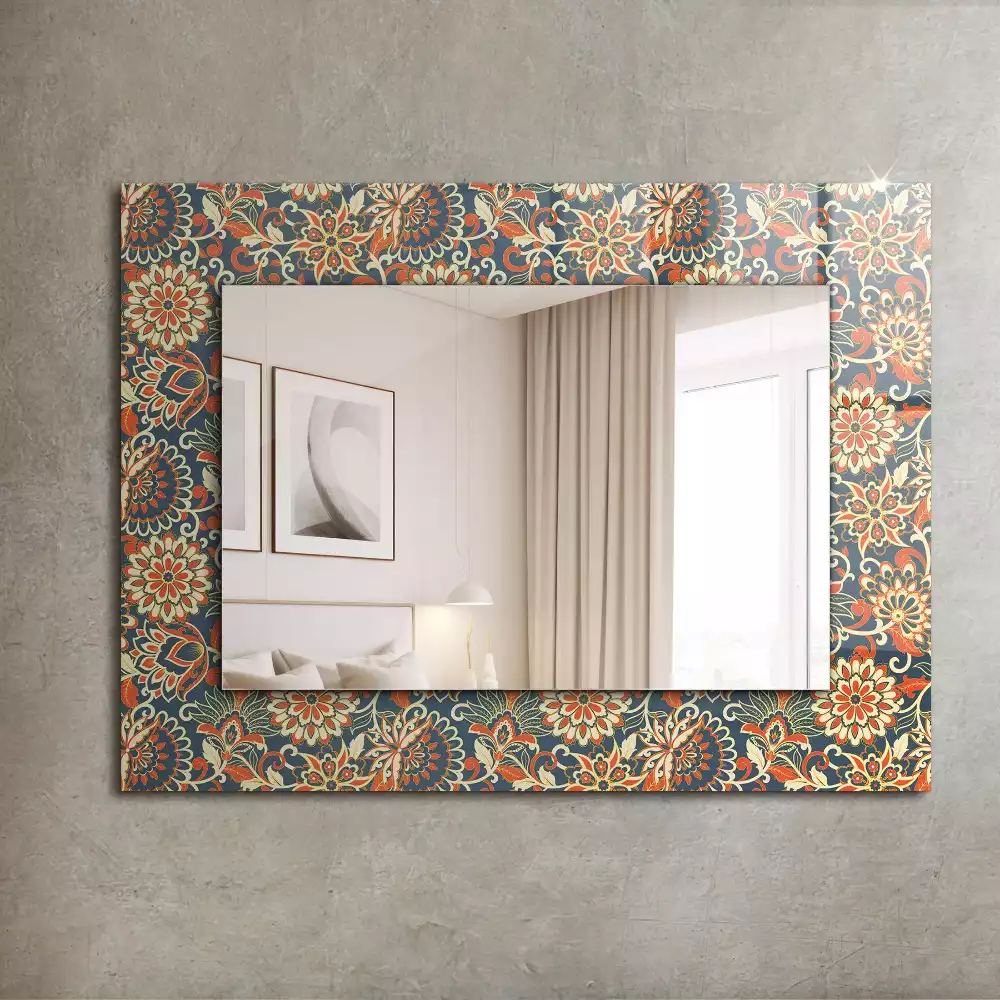 Miroir décoratif rectangulaire Motif floral tapisserie