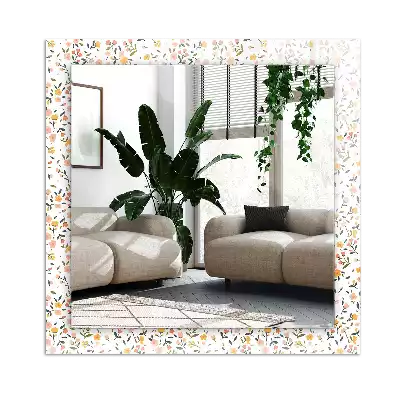 Miroir avec imprimé rectangulaire Motif floral tissu