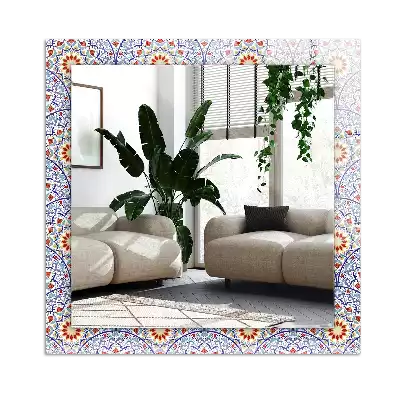 Miroir avec imprimé décoratif rectangulaire Mandala