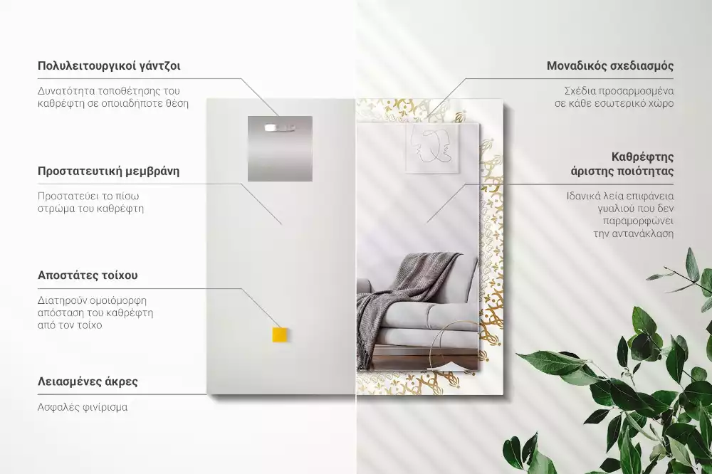 Miroir décoratif rectangulaire Motif mandala