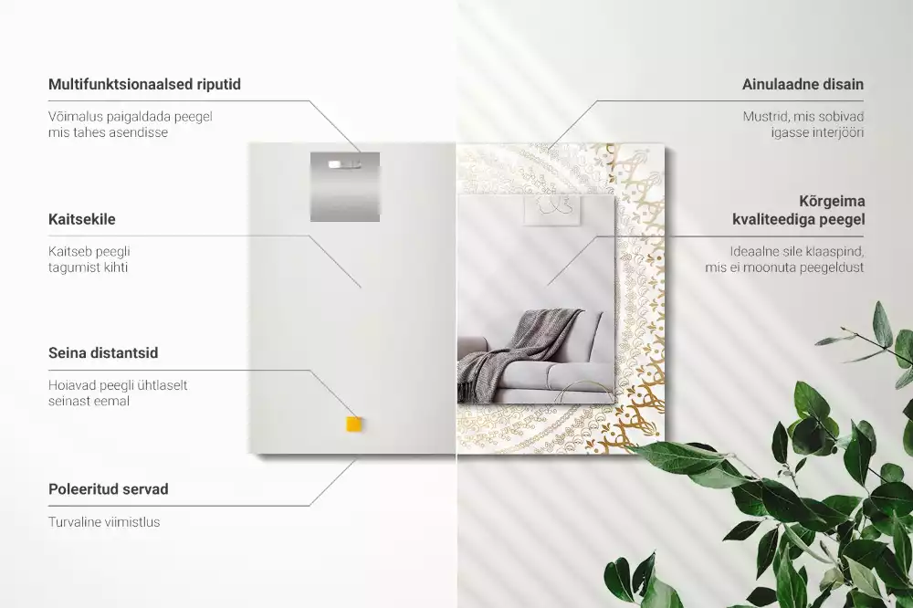 Miroir décoratif rectangulaire Motif mandala