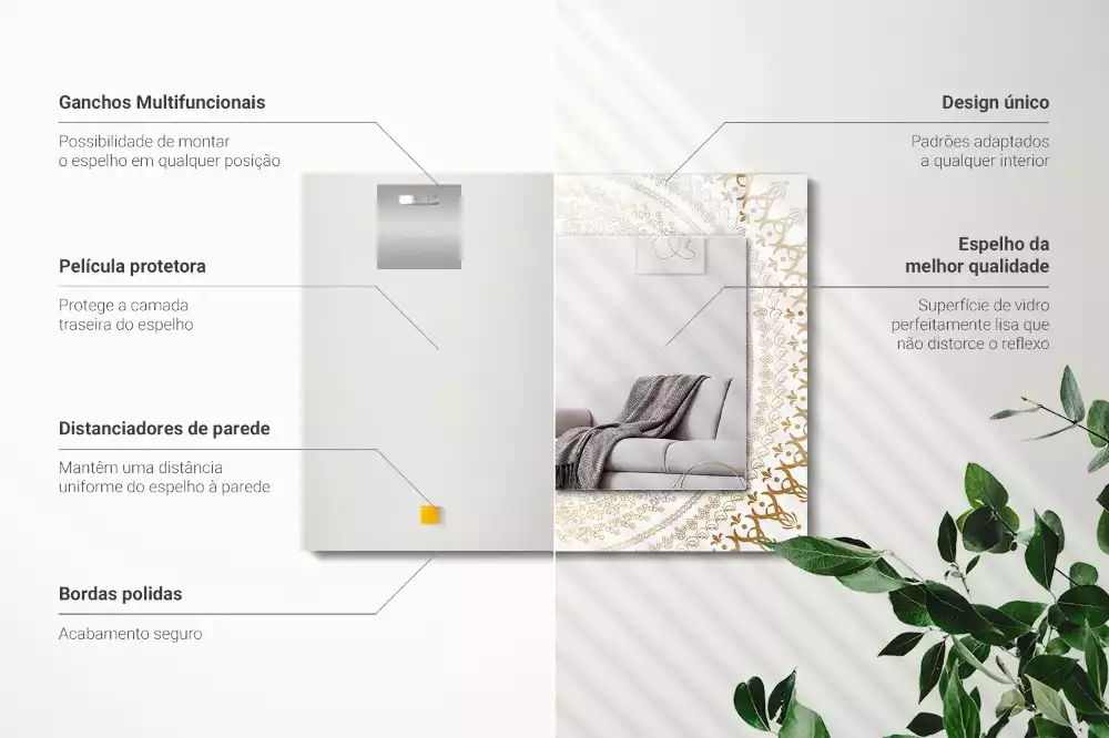 Miroir décoratif rectangulaire Motif mandala