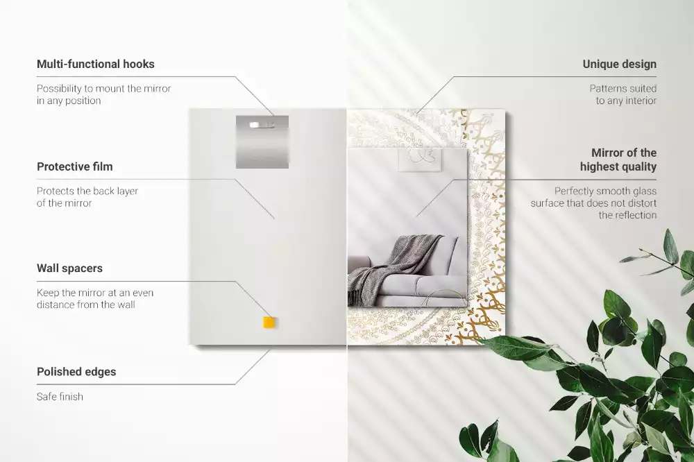 Miroir décoratif rectangulaire Motif mandala