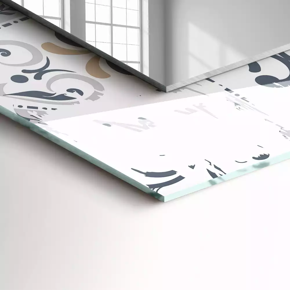 Miroir avec imprimé rectangulaire Motif carrelage ornement