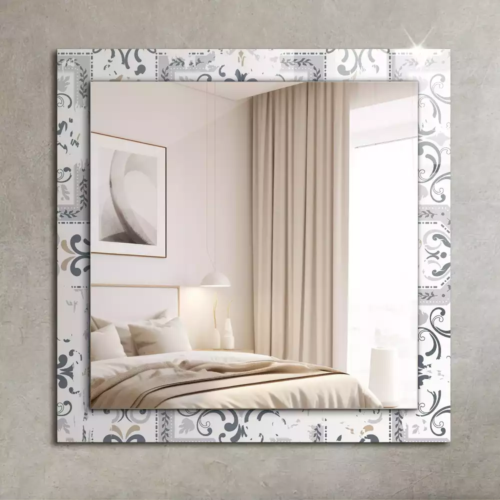 Miroir avec imprimé rectangulaire Motif carrelage ornement