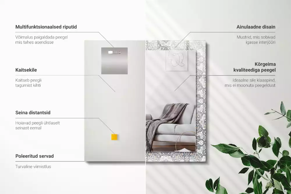 Miroir décoratif rectangulaire Motif ornement