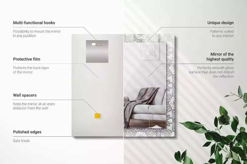 Miroir décoratif rectangulaire Motif ornement