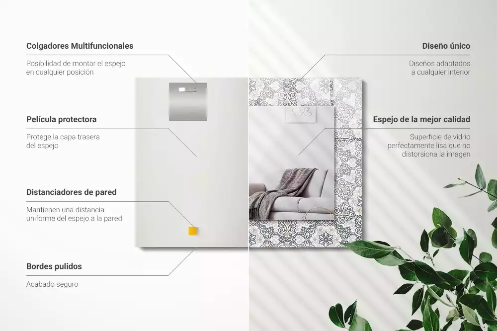 Miroir décoratif rectangulaire Motif ornement