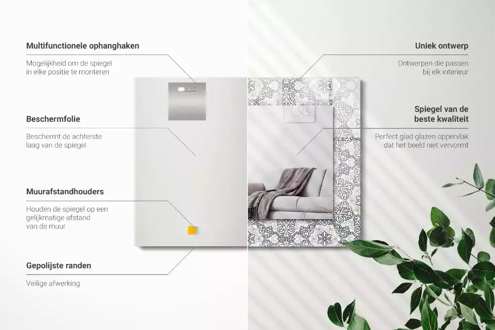 Miroir décoratif rectangulaire Motif ornement