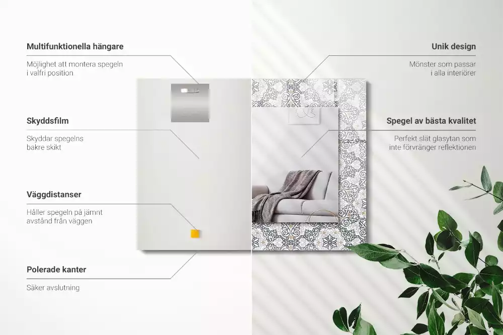 Miroir décoratif rectangulaire Motif ornement