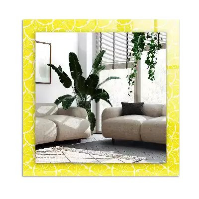 Miroir avec imprimé rectangulaire Tranches de citron motif
