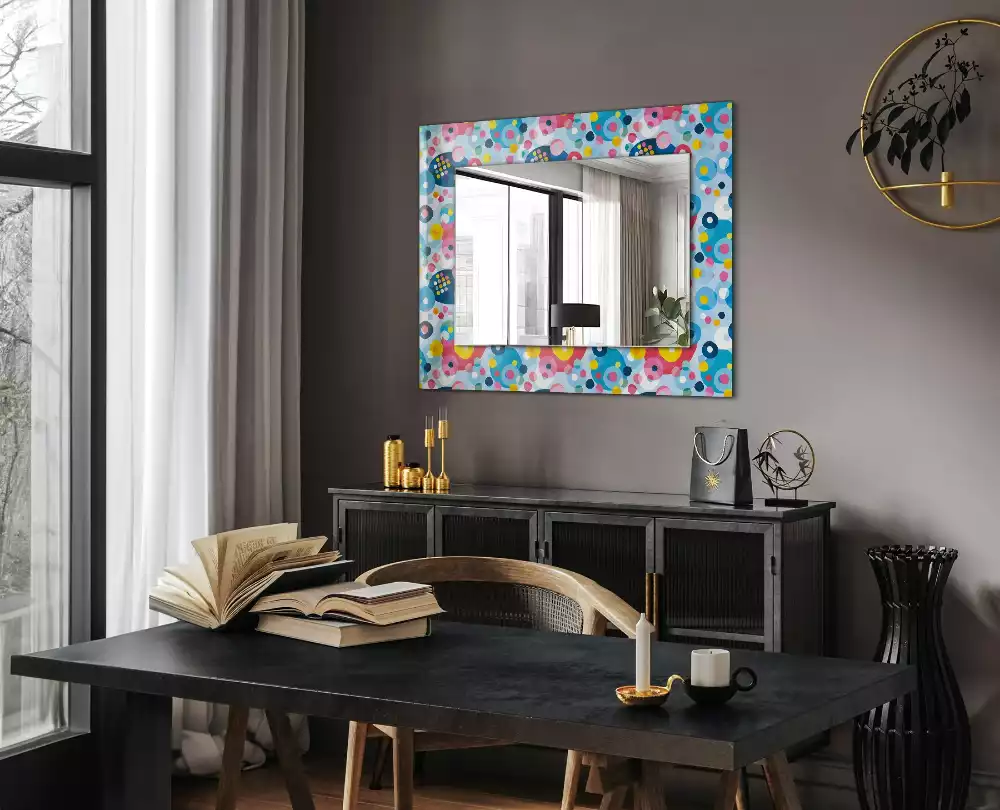 Miroir avec imprimé décoratif rectangulaire Motifs abstraits colorés