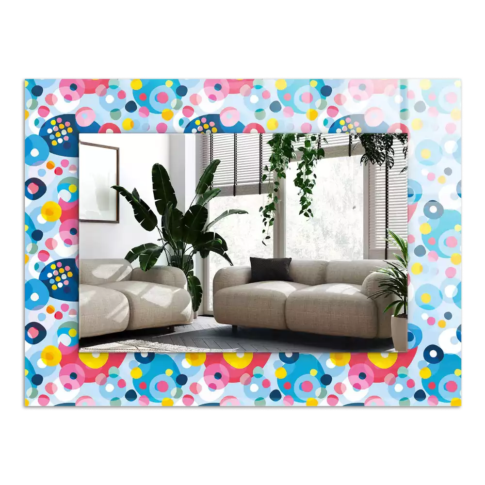 Miroir avec imprimé décoratif rectangulaire Motifs abstraits colorés