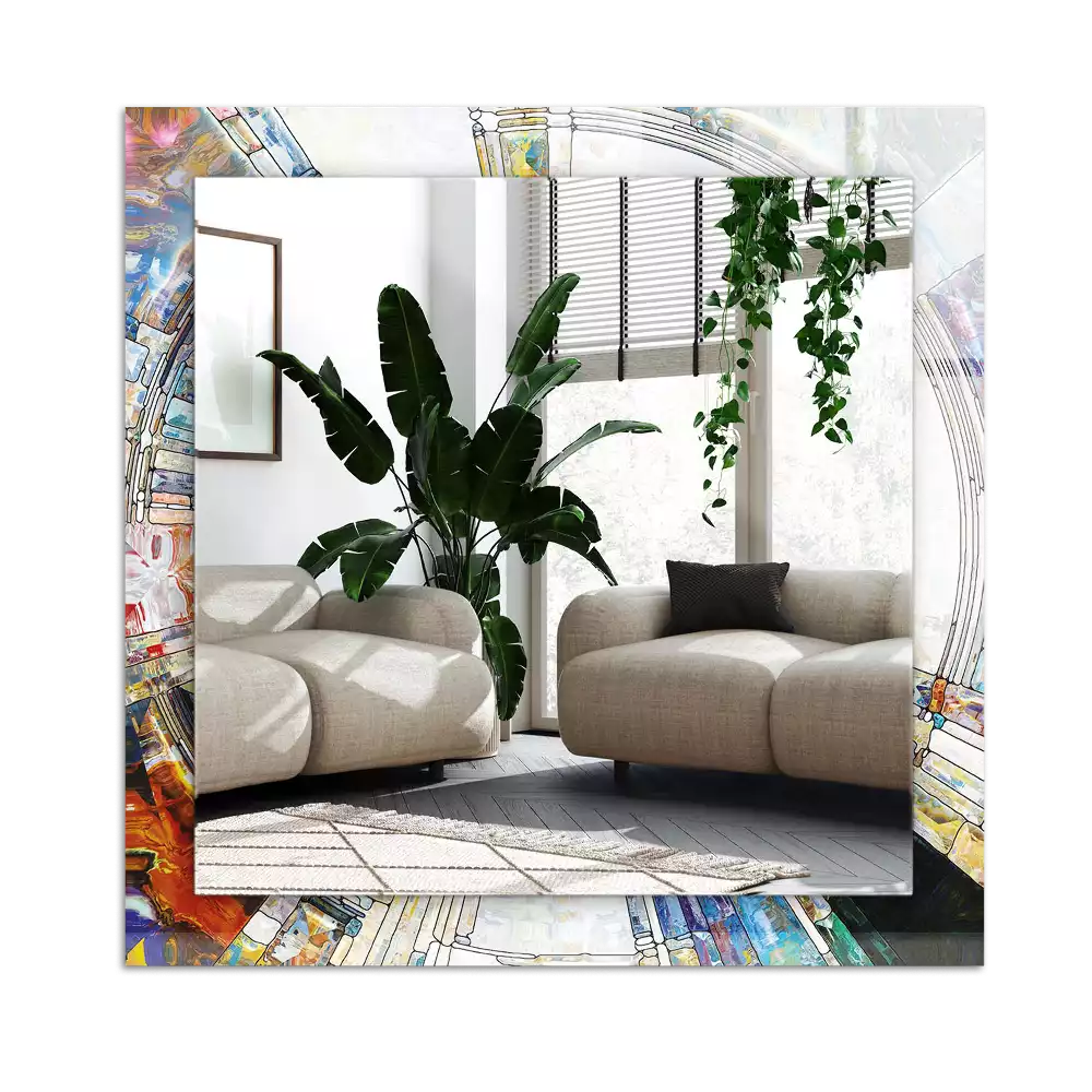 Miroir décoratif rectangulaire Mosaïque abstraite cercles