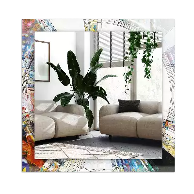 Miroir décoratif rectangulaire Mosaïque abstraite cercles