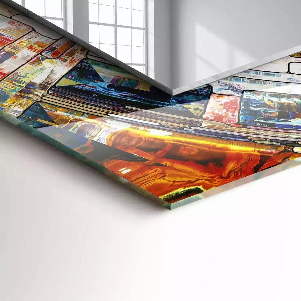 Miroir décoratif rectangulaire Mosaïque abstraite cercles