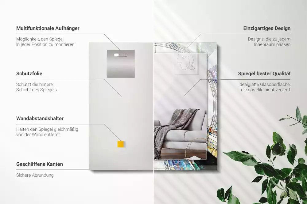 Miroir décoratif rectangulaire Mosaïque abstraite cercles